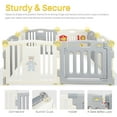 thumbnail image 2 of Kidzone Baby Interactive Playpen 8 Panel Safety Gate Children Play Center Child Activity Pen ASTM Certified, Grey- White, 2 of 7