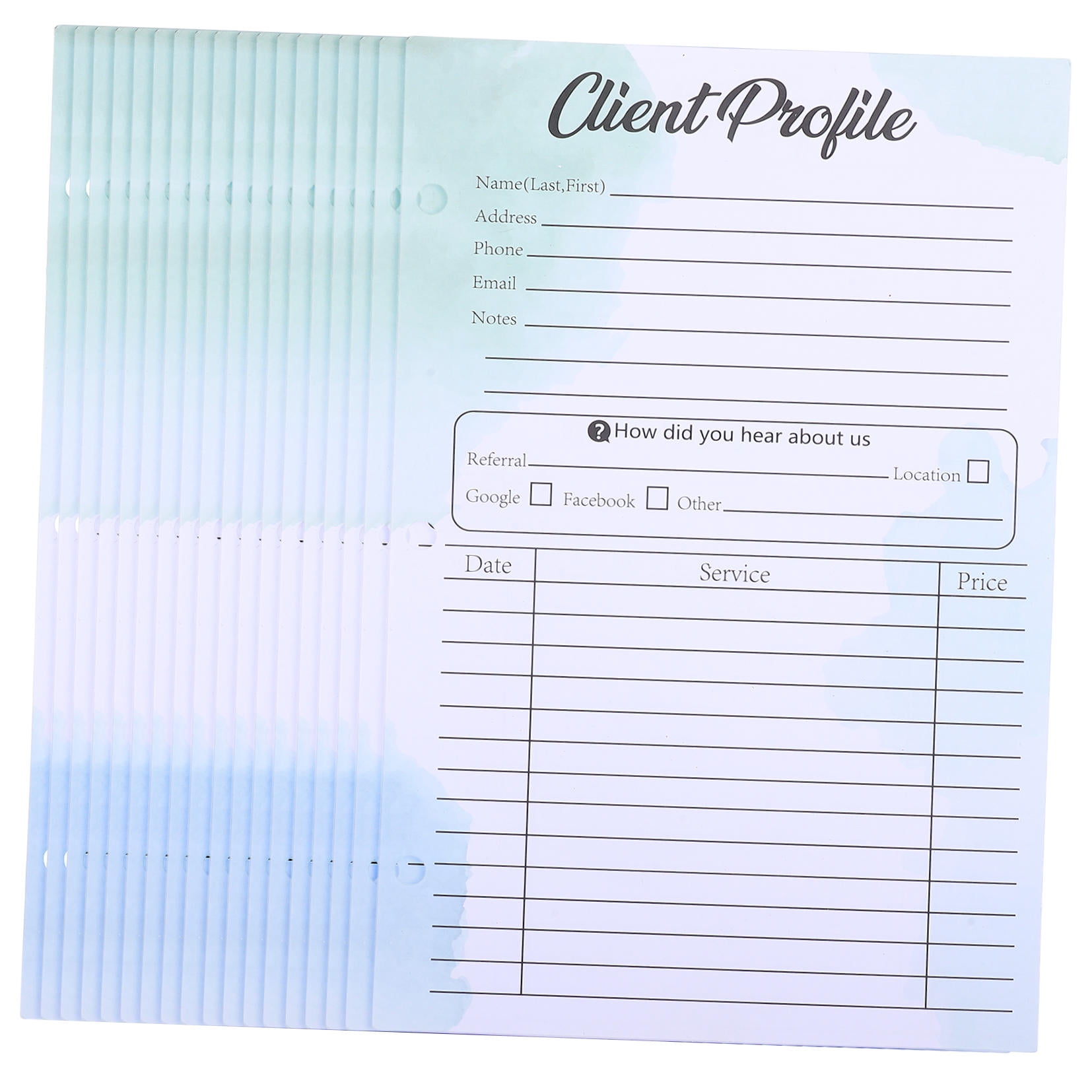 Tineasur Client Profile Cards 50 Pieces - Efficient and Organized Information Recording for Business and Personal Use