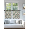 thumbnail image 4 of Sheer Curtains 54 Inch Length 2 Panels Set for Kitchen, Boho Flowers Semi Sheer Curtains for Windows, Farmhouse Abstract Geometric Patterned Voile Window Treatments Rod Pocket Curtain, 4 of 7