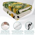 thumbnail image 4 of Twin XL Quilt Set 68''x98'', Summer Lemon Lightweight Bedspread Coverlet Set with 2 Pillow Shams, Green Botancial Summer Yellow Fruits Rustic Breathable All Season Quilt Bedding for Dorm/Guest Room, 4 of 9