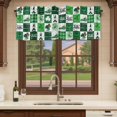 thumbnail image 6 of St. Patrick's Day Curtain Valances for Windows, Kitchen Valance Window Treatments Panel 2 Pack, Green Checked Luck Leaves Gnomes Rod Pocket Short Curtains for Bathroom Bedroom 42 x 12 Inch, 6 of 8