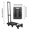thumbnail image 3 of Silent Hand Truck Upgraded Capacity Convertible Heavy Duty Luggage Cart Small with Wheels Rolling for Moving Car Automotive, 3 of 4