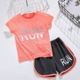 thumbnail image 2 of Utlike Boys Athletic Short Sets Sportswear Short Sleeve T Shirt Running Outfit Boys Active Shorts Set Lightweight Breathable Comfortable Play Clothes Size 8-9 Years Red, 2 of 9