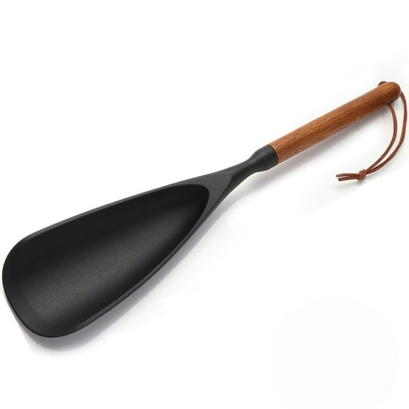 Wood Handle Silicone Spatula Spoon Set - 2-in-1 Cooking Utensil for Non-Stick Pans, Baking & Serving - Heat-Resistant Kitchen Tool with Ergonomic Grip Clearance