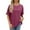Wine, variant on WREESH Oversized Solid Color Women's T-Shirts Short Sleeve Crew Neck Fashion Tops Green