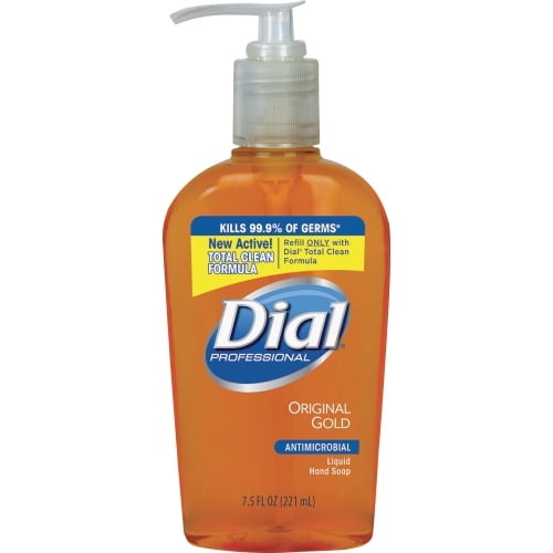 Dial Professional Antimicrobial Liquid Soap 7.5 fl oz (221.8 mL) - Push Pump Dispenser - Dirt Remover - Skin, Hand - 1 Each