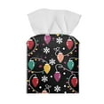 thumbnail image 2 of Psesaysky PU Leather Square Tissue Box Cover - Color Lights Tissue Cube Box Holder with Metal Button Bottom, Christmas Decorative Organizer for Vanity Toilet Night Stand Table Office Car, 2 of 7