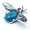 Blue Agate, variant on 5PCS Bee India Agate Natural Stone Body Abalone Wings Vintage Silver Pin Brooch