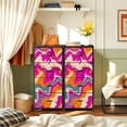 thumbnail image 6 of 4 Drawer Vertical Storage Dresser Abstract Hand Drawing Psychedelic Camouflage Wavy Liquid Dye Marble with Wood Top Fabric Pull Drawers, 6 of 8