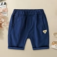 thumbnail image 2 of Shorts for Boys Toddler Boys'summer Loose Fit Casual Shorts Kids Solid Color Breathable Pants with Drawstring Toddler Shorts Navy 2 Years-3 Years, 2 of 3