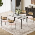 thumbnail image 4 of STARY Upholstered Dining Chair Set of 4, Rattan Backrest Kitchen Chair, Pink, 4 of 8