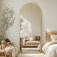 thumbnail image 5 of Antok 59"x 16.2" Arched Full Length Mirror Standing Floor Mirror Stand Up Mirror, Gold Frame, 5 of 8