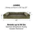 thumbnail image 2 of FurHaven Pet Products Faux Fur & Velvet Cooling Gel Memory Foam Sofa-Style Pet Bed for Dogs & Cats - Dark Sage, Jumbo, 2 of 13