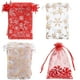 thumbnail image 1 of Toyvian - 50 bolsas de gasa transparente con cordón, diseño de copo de nieve, para joyería, regalo, fiesta, boda, cumpleaños (rojo y blanco), 1 of 5