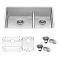 thumbnail image 5 of Ruvati 32-in Low-Divide Undermount Double Bowl 16 Gauge Kitchen Sink, 5 of 11