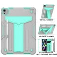 thumbnail image 3 of for iPad Air 4th Gen 2020,iPad 5th Gen 2022 Tablet Case, Silicone Hard Back Kids Friendly Cover Built in Stand Shockproof Heavy Duty Protection for iPad 4th/5th 10.9 inch,Gray+Mint, 3 of 4