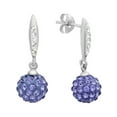 thumbnail image 3 of Sterling Silver Purple Ball Drop Earrings made with Swarovski Crystals, 3 of 3