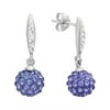 Sterling Silver Purple Ball Drop Earrings made with Swarovski Crystals