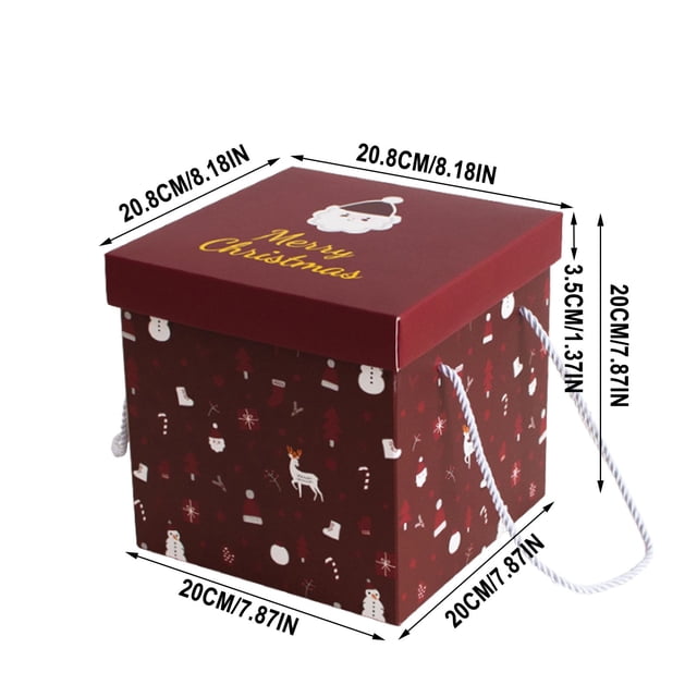 Lksixu Christmas Decorations 2pc Christmas Gift Box Large Candy Handheld Gift Box Empty Box Christmas Packaging Box Gift Box Xmas Decor for Holiday Party Wedding