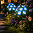thumbnail image 2 of Rirool Solar Flower Lights Outdoor 2 Pack, Blue LED Garden Lights with 8 Lighting Modes, IP65 Waterproof Solar Garden Stake Lights Auto On/Off for Yard Patio Lawn Decoration, 2 of 8