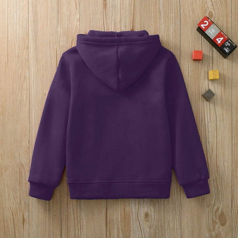 Lycaql Kids Zip Up Hoodie Solid Color for Boys and Girls