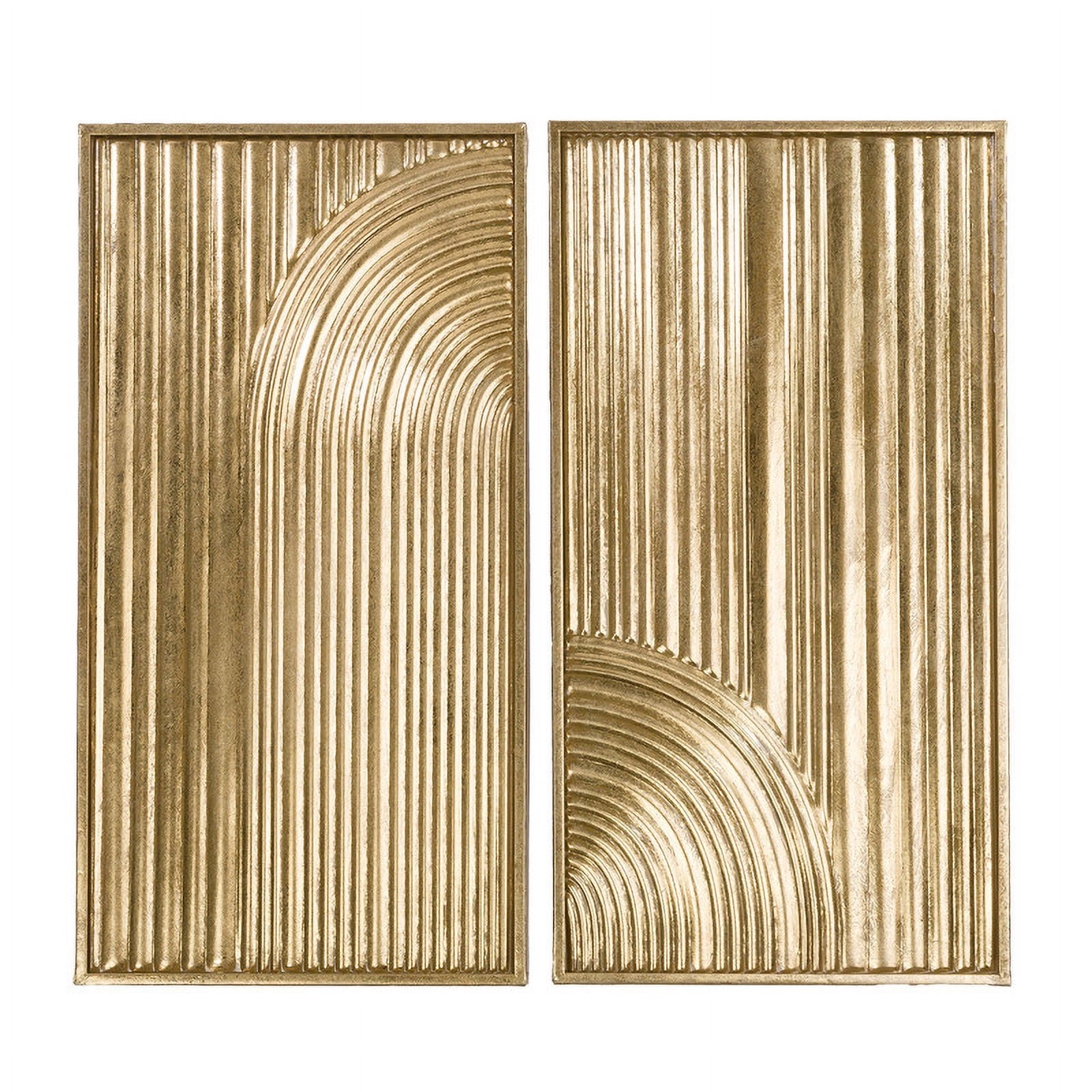 Elysia Gold Abstract Metal Modern Wall Art Set of 2