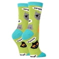 thumbnail image 2 of Oooh Yeah! Socks, Womens Cotton Crew Socks (Talking Cats), 2 of 3