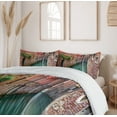 thumbnail image 5 of Ambesonne Venice Duvet Cover Sets, Scenic Canal Buildings, 2-King, Jade Green Dark Coral, 5 of 6