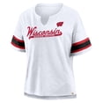 thumbnail image 4 of Women's Fanatics White Wisconsin Badgers Hometown Premium Script T-Shirt, 4 of 5