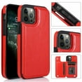 thumbnail image 1 of Merlin Leather Flip Wallet Case Card Holder Phone Back Cover for iPhone 13 Pro (Red), 1 of 8