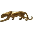 thumbnail image 2 of Escultura de pantera, adorno geométrico, estatua de leopardo de resina, decoración de vida salvaje, artesanía, regalo para el hogar y la oficina (oro), 2 of 4