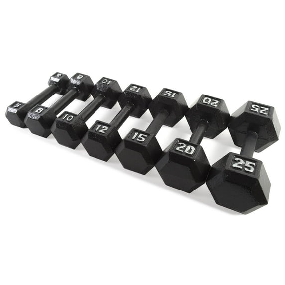 CAP CAST IRON HEX DUMBBELL, BLACK, Single