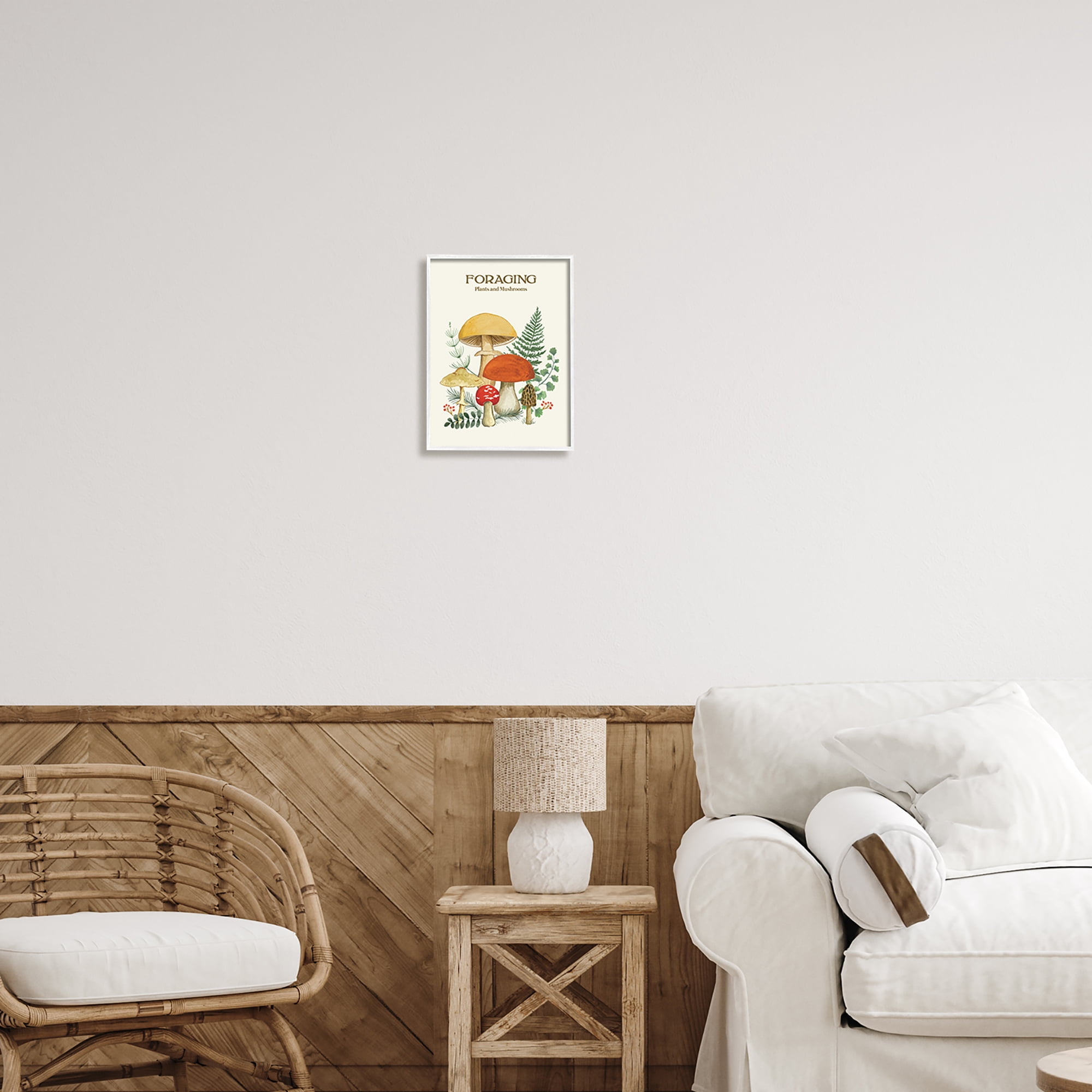 Stupell Industries Botanical Plants & Mushrooms Botanical & Floral Painting White Framed Art Print Wall Art, 11 x 14