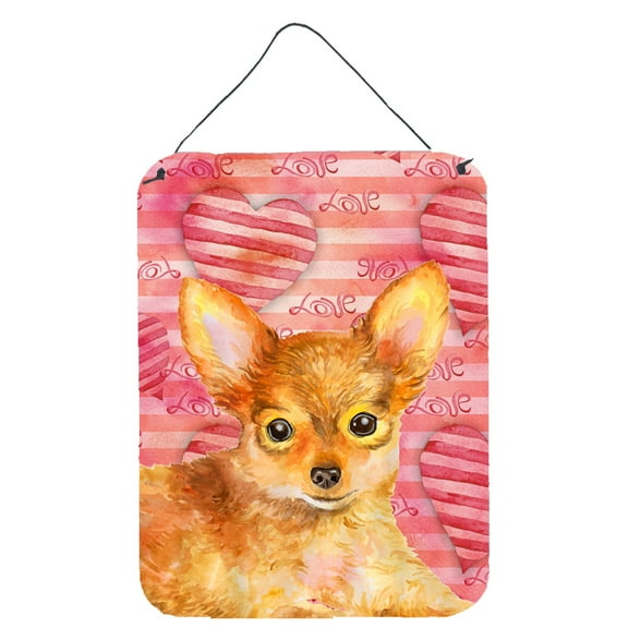 Carolines Treasures BB9809DS1216 Toy Terrier Love Wall or Door Hanging Prints Red 12WX16H multicolor