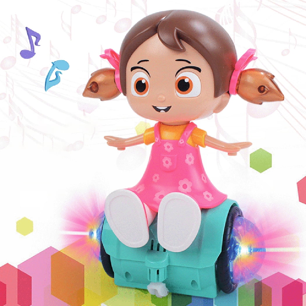 Nobrand Dancing Doll Toy 360 Rotating Girl Design Led Dancing Toy Musical Toy For Kids Multicolour