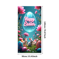 thumbnail image 5 of Easter Themed Decorative Background Happy Easter Banner with Bunny Eggs and Flowers Party Decoration Easter Celebration Photography Prop Spring Festival Decor, 5 of 7
