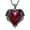 Black-01&07-Jan.&July Ruby Red Birthstone, variant on Winged Heart Crystal Pendant Necklace, Black Plated Gothic Heart Necklace with Multi-Color Gemstones, Women’s Romantic Jewelry Gift