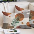 thumbnail image 3 of Boho Toddler Pillow Covers 16x24 Inch, Modern Abstract Art Leaves Cycle Stripes Geometric Decorative Pillowcase with Zipper, Microfiber Breathable Throw Pillowcases for Sofa Bed Living Room, 3 of 9