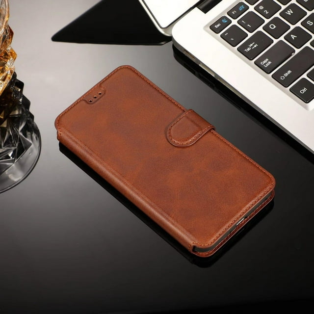 Marco De Fotos Elegante Marrón Con Tarjetero Para Teléfono: ¡Recuerdos Con Un Diseño Perfecto Para Los Que Marcan Tendencia!