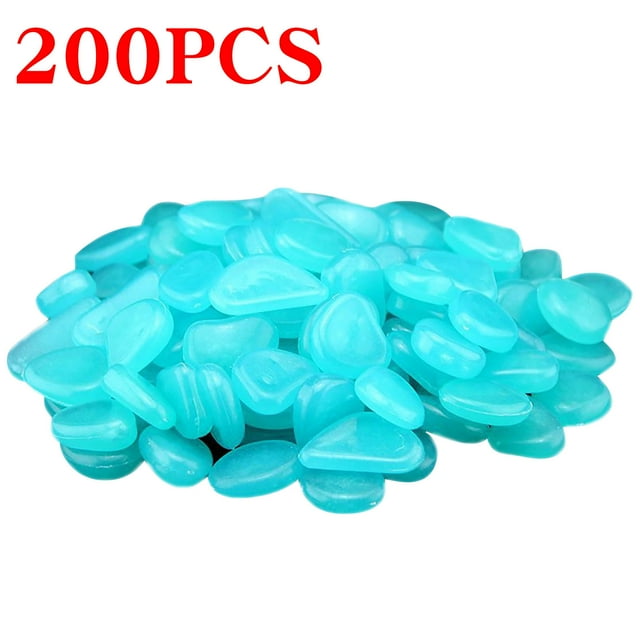 ICQOVD 200Pcs In Dark Pebbles Stone Home Garden Walkway Aquarium Fish Tank