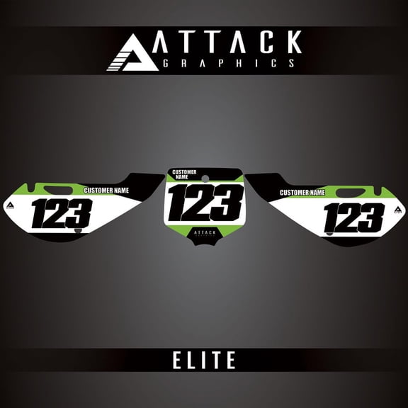 Attack Graphics Elite Number Plate Backgrounds for Kawasaki KX65 2016