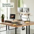 thumbnail image 5 of 32 Inch Standing Desk Converter, 12-Position Adjustable Height Computer Desk Converter, Ergonomic for Use in Home Offices and Computer Workstations，Light Wood, 5 of 7