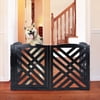 Lattice Freestanding Wooden Pet Gate, Black