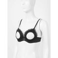 thumbnail image 4 of Womens Lingerie Cutout Padded Underwired Bra Tops Adjustable Straps Open Chest Bras Hollow Out Lace Brassiere Underwear, 4 of 5