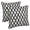 Black Beads/Ivory Fabric, variant on Blazing Needles 20 x 20 in. Moroccan Patterned Beaded Cotton Throw Pillow - Set of 2
