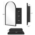 thumbnail image 4 of 36"x 24" Bathroom LED Mirror Medicine Cabinet with Lights, Recessed or Wall Mounted Bathroom Vanity Mirror with 2 Adjustable Storage Shelves, Defogger, Dimmable, Memory Function, Outlets & USB,Black, 4 of 8
