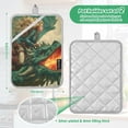 thumbnail image 3 of WOBOGO Emerald Dragon Oven Mitts 2 Piece Heat Resistant 338 Degrees F Square Insulation Pads for A Wide Range of Cooking Occasions, 3 of 7