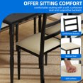 thumbnail image 5 of Dextrus Dining Table Set for 4, Modern 5 Piece Rectangular Table Set with 4 Upholstered Chairs, Black, 5 of 10