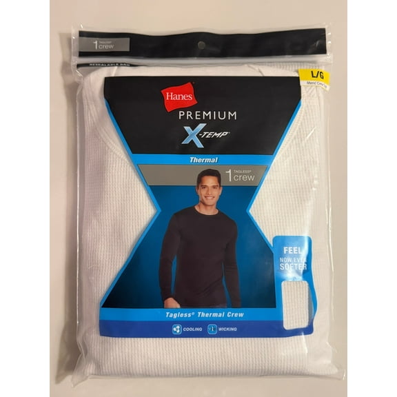 Hanes Men's X-Temp Waffle Long Sleeve Crew Thermal Top - Natural