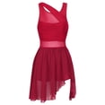 thumbnail image 3 of inhzoy Women's Lyrical Dance Dress Chiffon Asymmetric Skirted Leotard Modern Dresses Red XS, 3 of 7